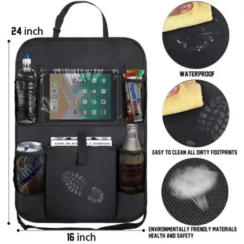 Organizer per Sedile Posteriore Auto, Protezione Sedile Anti-Calcio con Supporto Tablet Touch Screen, Organizzatore Auto per Bambini Accessori da Viaggio