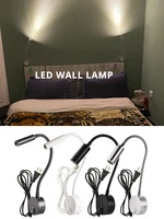 3W Wall Lamp Sconces Bedside Working Study Reading Book wall Night light fixtures Gooesneck Adjust Spot LED White Black Silver 2