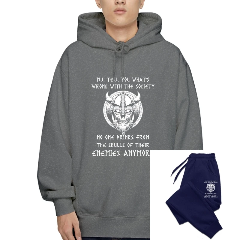 

Norse Mythology Viking Skull I'll Tell You What's Wrong with The Society No One Drinks from The Skulls Hoody Black(1)