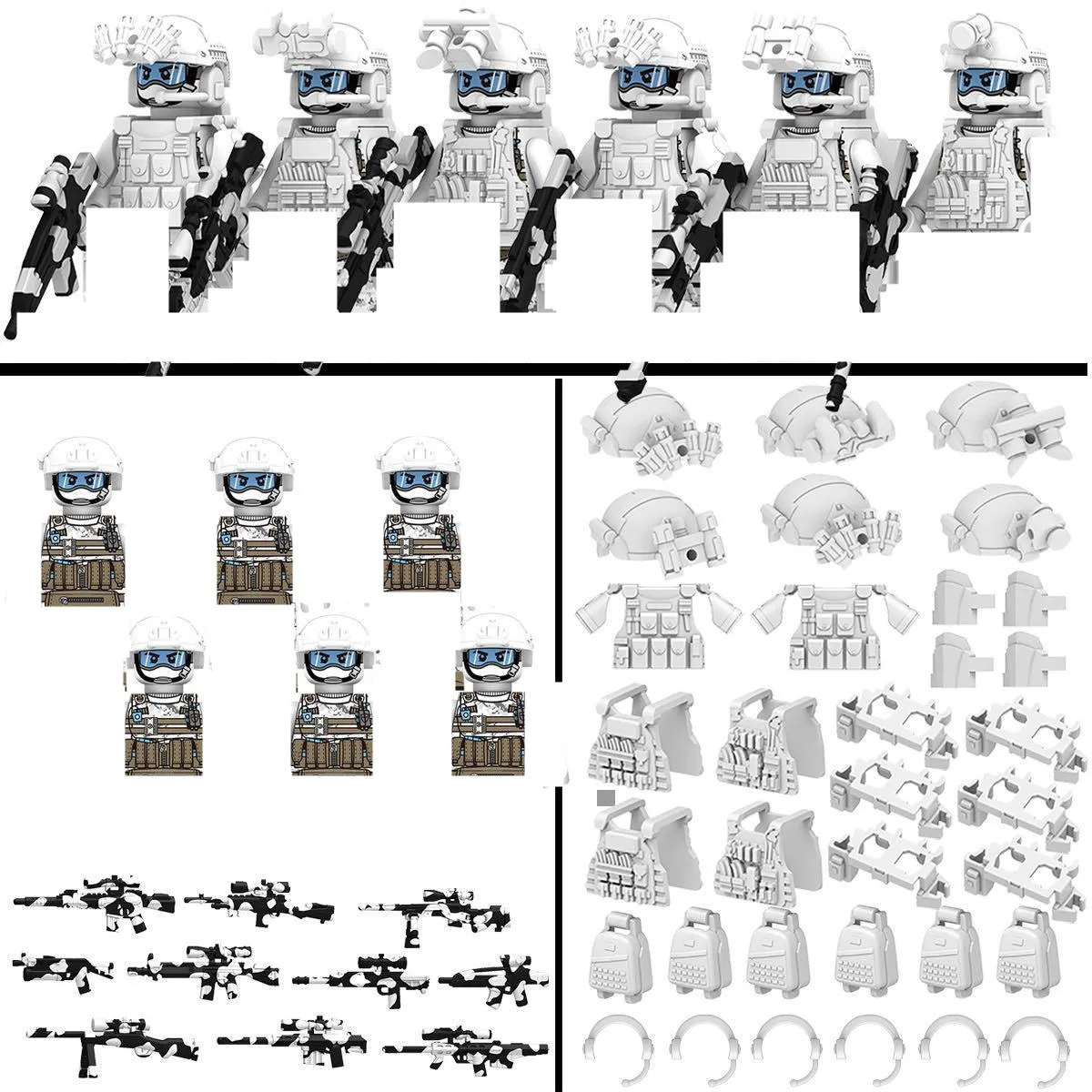 Military Special Forces MOC Building Block SWAT Ghost Commando Figures Police Soldiers Army Gun Weapons Children's Toy Gifts building blocks