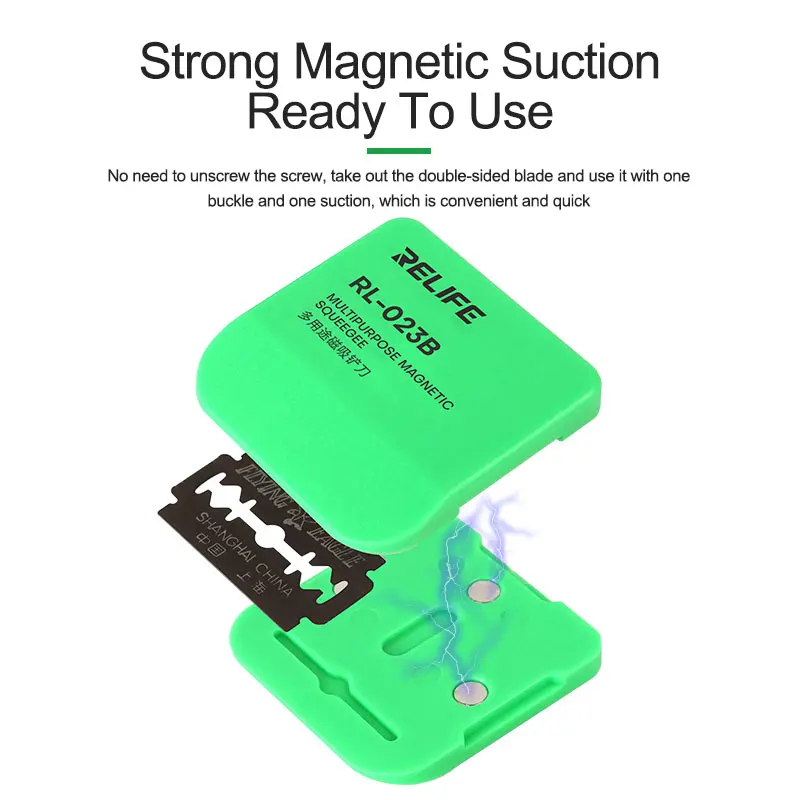 RELIFE RL-023B Magnetic Rework Blade Multipurpose Magnetic Squeegee for Shoveling Cutting Various Operations Tablet Phone Repair