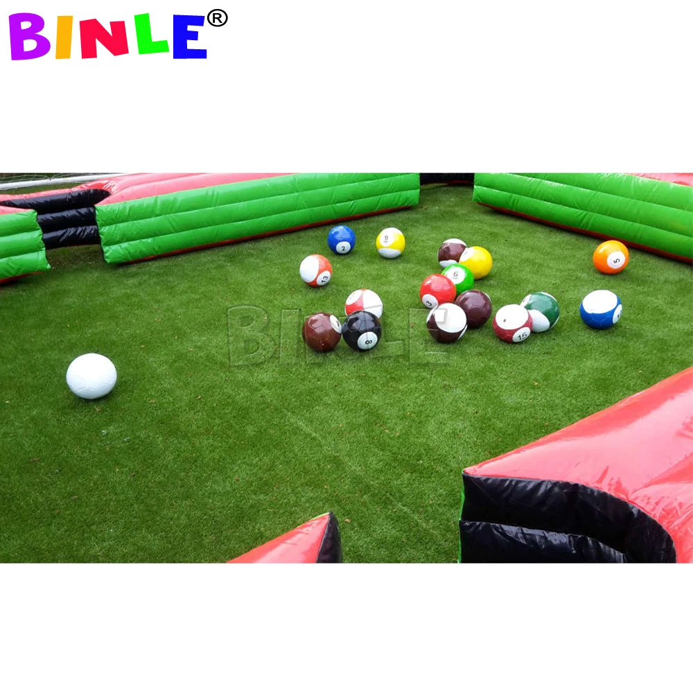 Inflatable Snooker Football Interactive Game Large Footpool Pool Table With 16 Balls Black Inflatable Billard For Soccer Event 5