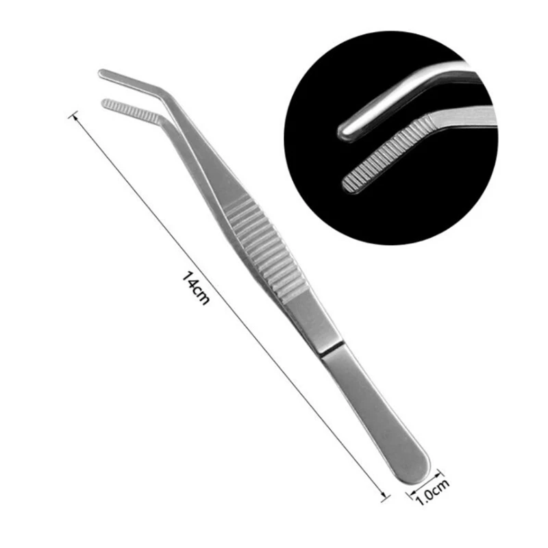 Stainless Steel Precision Tweezers tweezer tool precision tweezers phone repair tweezers 12.5/14/16/18 cm Curved Pointed Serrated Tip Repair Hand Tools Industrial