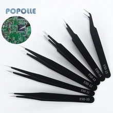 

Stainless Steel Black Hand Tweezers Mobile Phone Repair Bird's Nest Picking Nail Tool ESD Stainless Steel Precision Tip