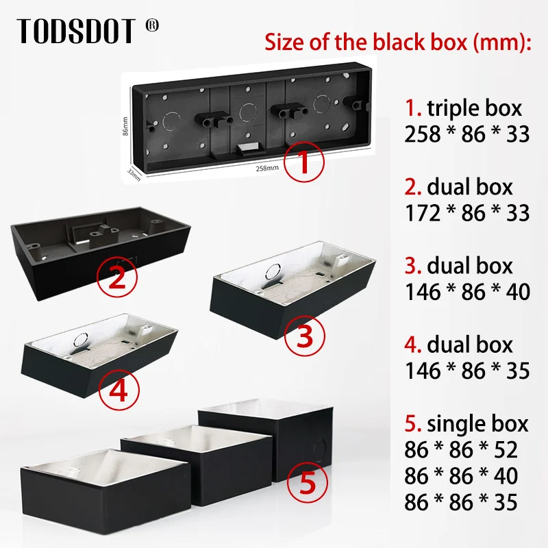 On Wall Mount Switch Socket Box86 Type Series External Install Box for Thermostat Flame Retardant switch box,wall socket box