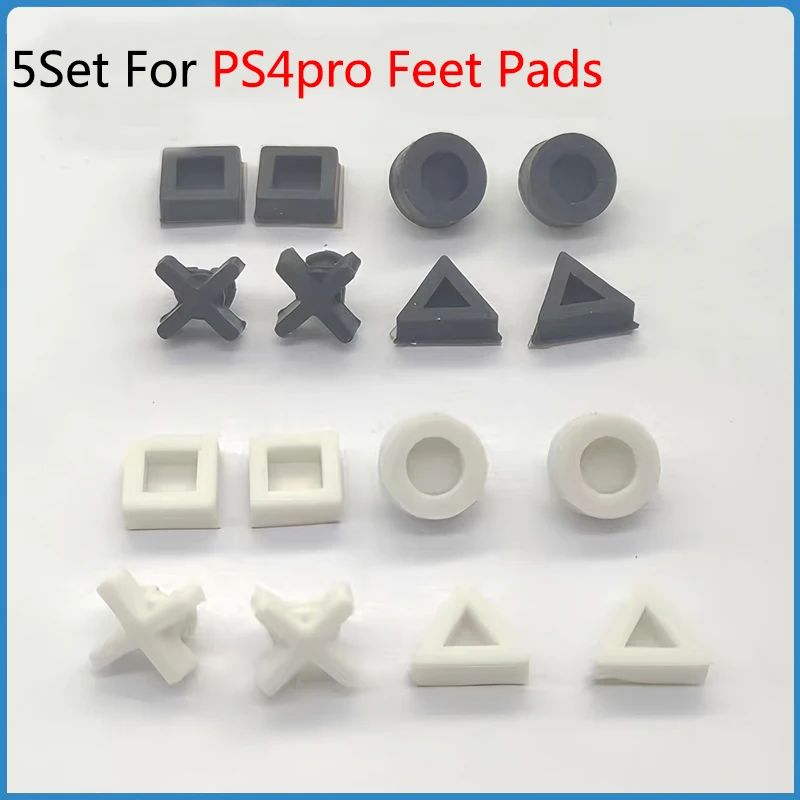 5Set Per Ps4 Pro Piedi Pad Per Sony Playstation 4 Pro Custodia Per Console Custodia Piedini In Gomma Cover Tappetini In Gomma Serie 7000 Nero Bianco