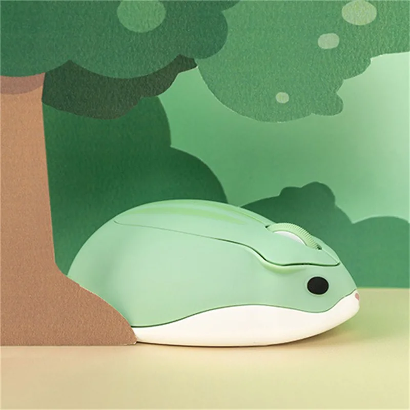 Cute Cartoon Anime Hamster Shape Wireless Computer Mouse 2.4g Usb Mini Optical Ergonômico Rosa Verde Ratos para Menina Presente do Kid - Imagem 5