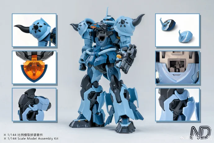 재고 있음 NIDAI 모델 1/144 MS-07B-3 Gouf 맞춤형 액션 피규어 외관 조립 모델 키트 애니메이션 로봇 플라스틱 모델 장난감 선물