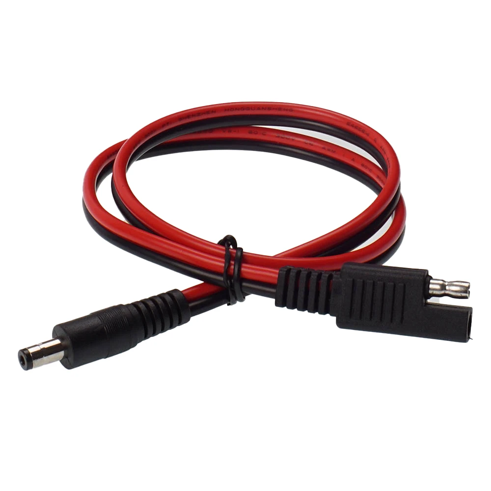 14AWG 60cm SAE to DC 5.5*2.1 mm Male Cable Quick Disconnect Wire Harness Extension Cable Portable Powers Motorcycle 2PCS/LOT