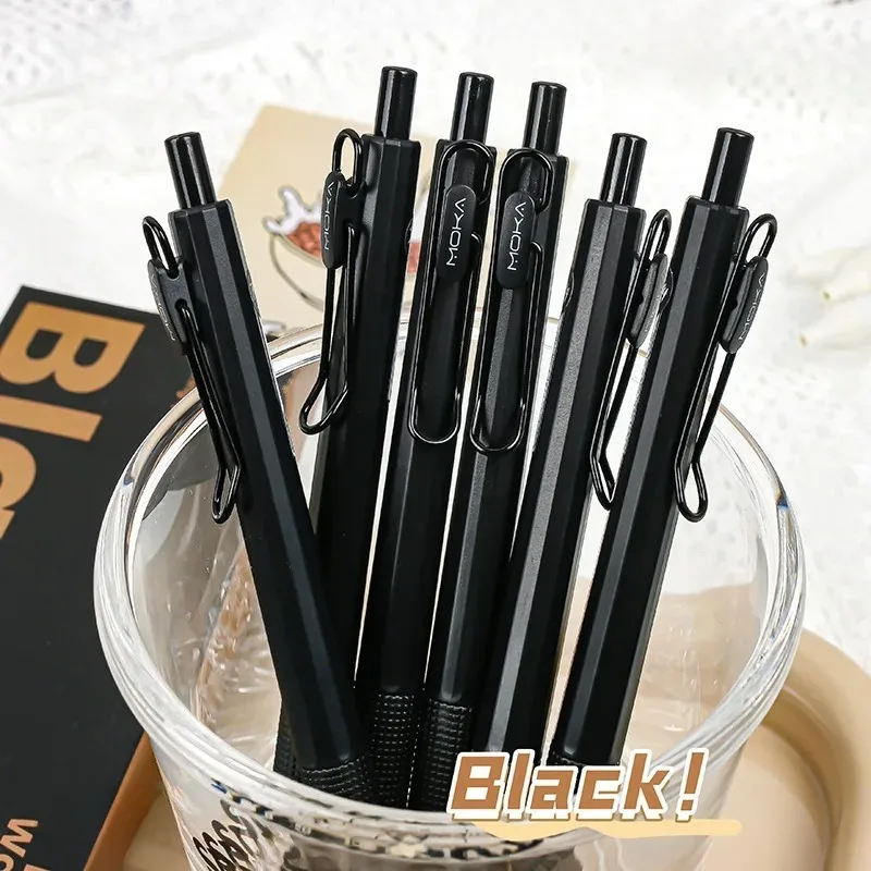Telescopic Gel Ink Pen Set, Smooth Writing, 0.5mm Thin Tip Anti Pollution Quick Drying Pen, Portable, Black and White Two Colors