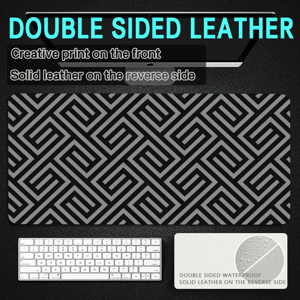 

Minimalist pattern style Mouse Pad Waterproof Non-slip PU Leather office Large Gaming Table desk mats black Office Accessories
