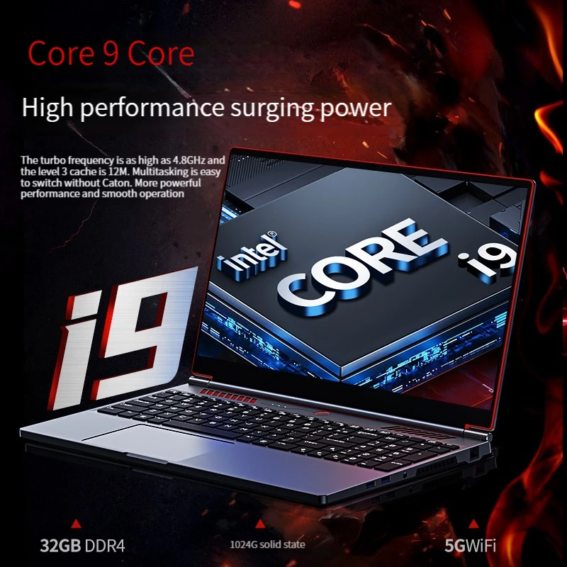 New16.1 Inch 10th Gaming Laptop Intel Core I9-10880H I I7-10880H Nvidia GTX 1650 4G Windows 10/11 Gaming Laptop Metal Ultrabook 2