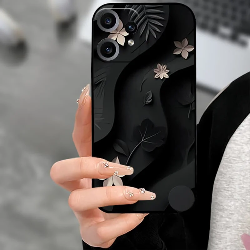 Premium Soft TPU Silicone Back Cover with Camera Protector - Black Bumper Case