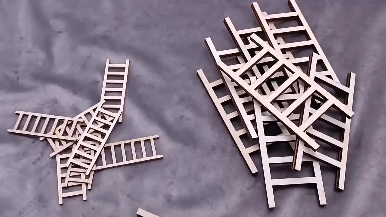 Lot De 3 échelles Miniatures 1:12 Pliables – Décoration Maison De Poupée Et Diorama