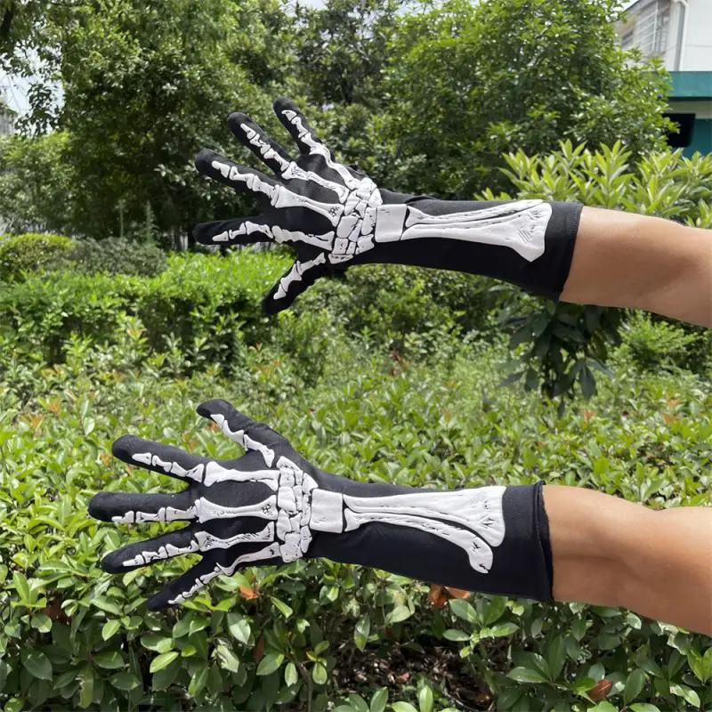

Durable Skeleton Cuff Horror Gloves Skull Gloves Party Supplies Foam Gloves Printed Skull Gloves Unique Glove Accessories
