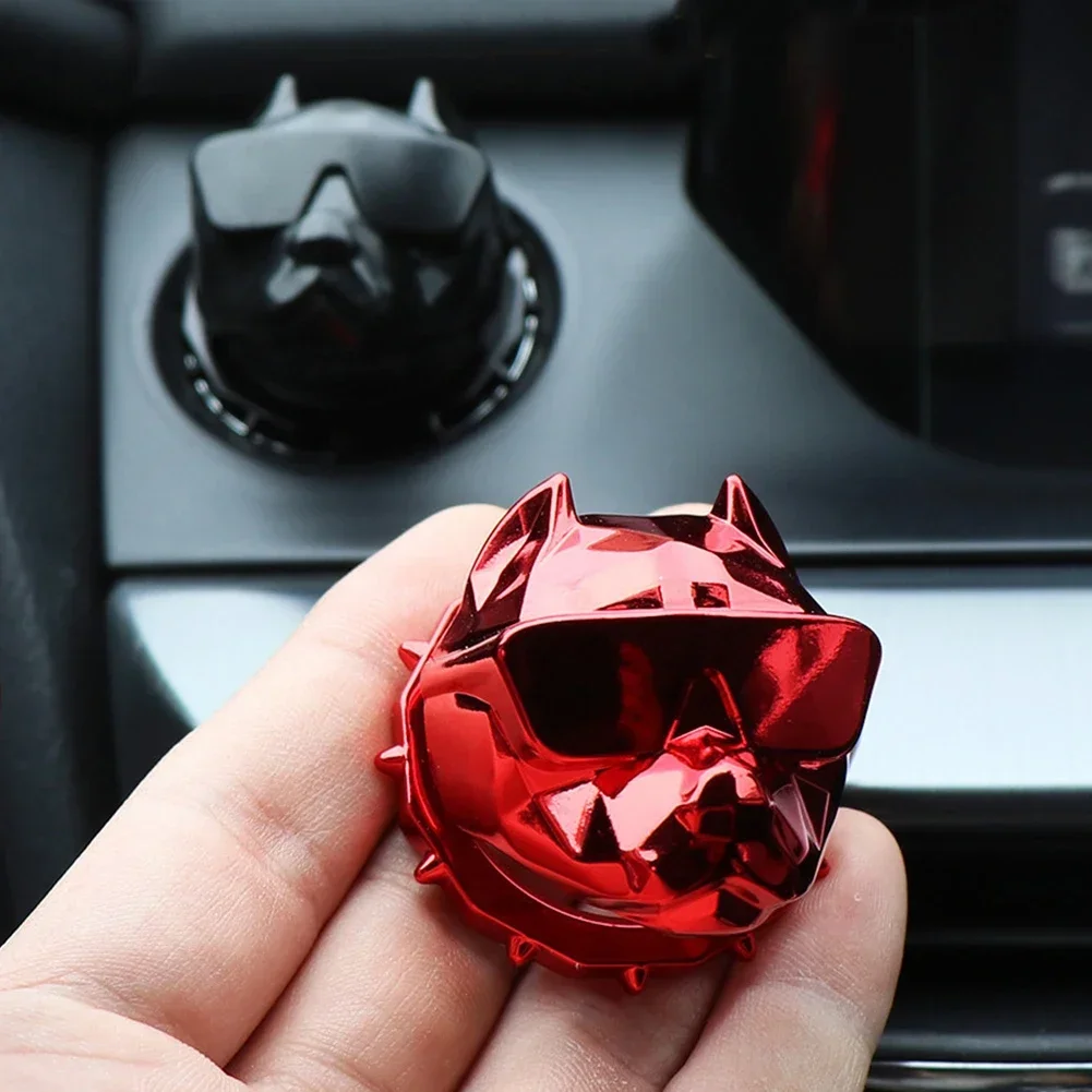 Bulldog Design Car Ignition Push Button Cover 1pc One-Key Start/Stop Stylish Switch for Interior Decoration