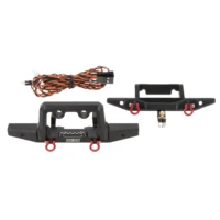 MEUS RACING Aluminum Front Bumper with LED Lights for TRX4M 1/18th RC Crawler Car Upgrades Bronco 1