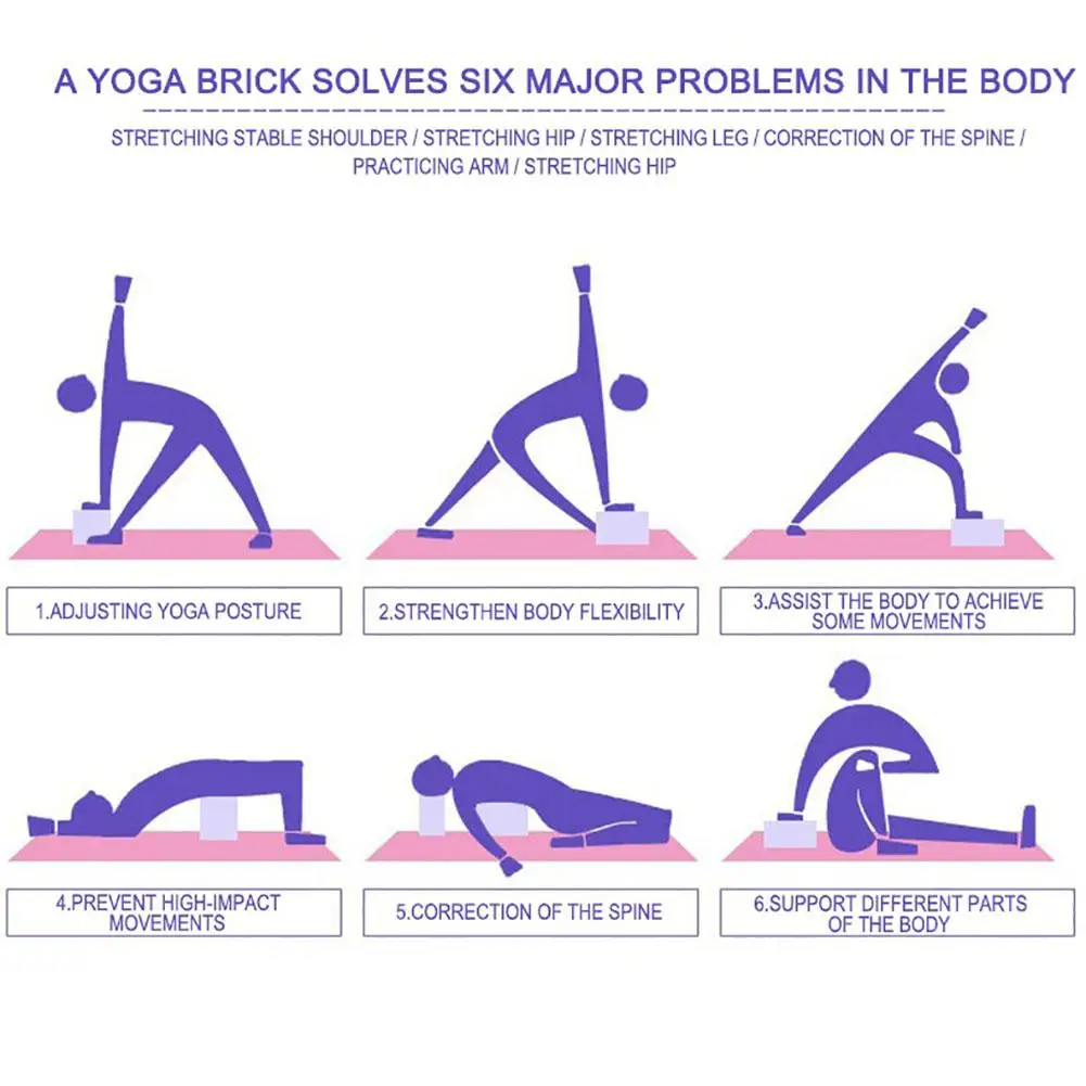 Yoga Blocks Lightweight Non-slip Eva Foam Blocks Yoga Accessories Training Exercise Fitness Tools yoga blocks
