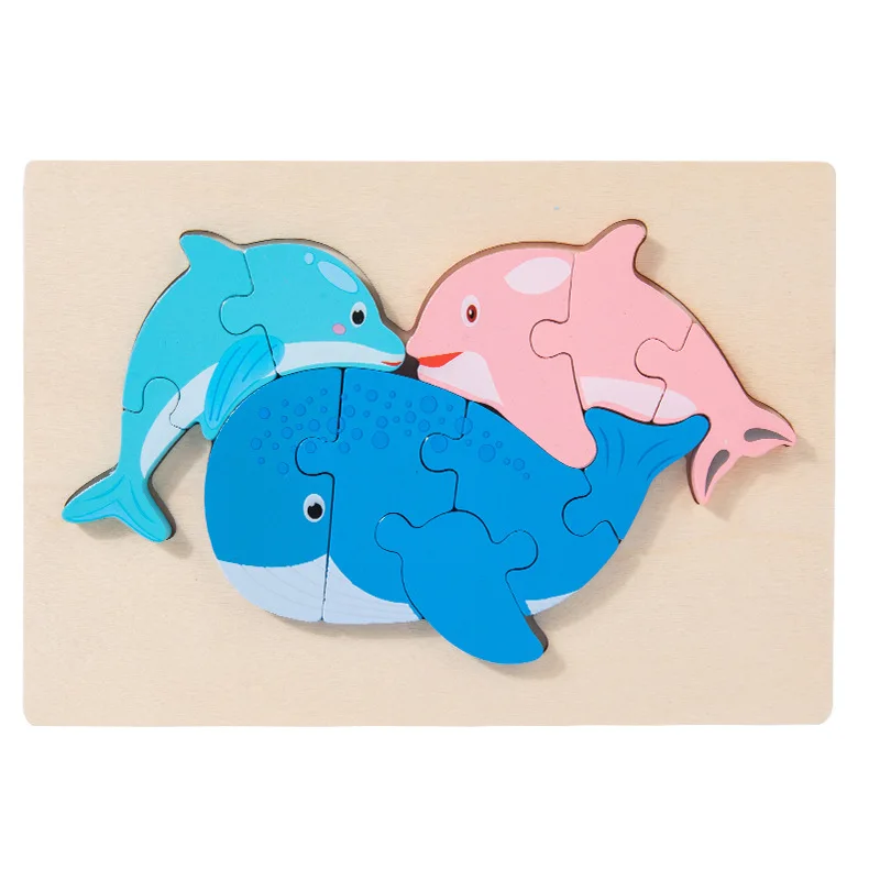 Puzzle animaux en bois pour enfants de 1, 2, 3 ans, pour filles et garçons,  jouet de Cognition, éducatif, cadeau préscolaire - AliExpress