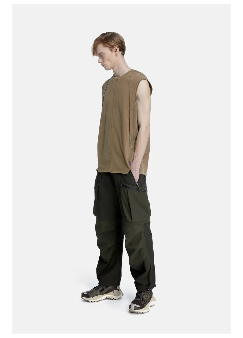 Reindee Lusion 23ss 203 old  texture effects sleeveless t-shirt tanktop 3d cut techwear gorpcore urban outdoor