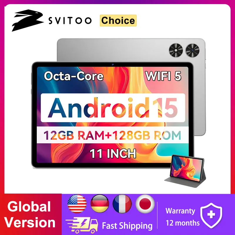 SVITOO 11-inch Tablet Android 15 12GB RAM 128GB ROM Octa-Core T606 8000mAh Battery Type-C Widevine L1 Tablets Global Version SVITOO 11-inch Tablet Android 15 12GB RAM 128GB ROM Octa-Core T606 8000mAh Battery Type-C Widevine L1 Tablets Global Version