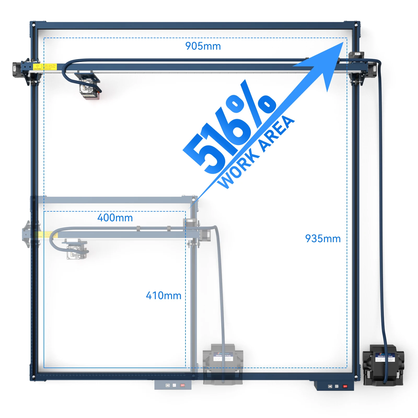 SCULPFUN S10 S30/S30 Pro/S30 Pro Max XY Axis Extender Expansion Rod 935x905mm Laser Engraving Machine Area Extension Kit