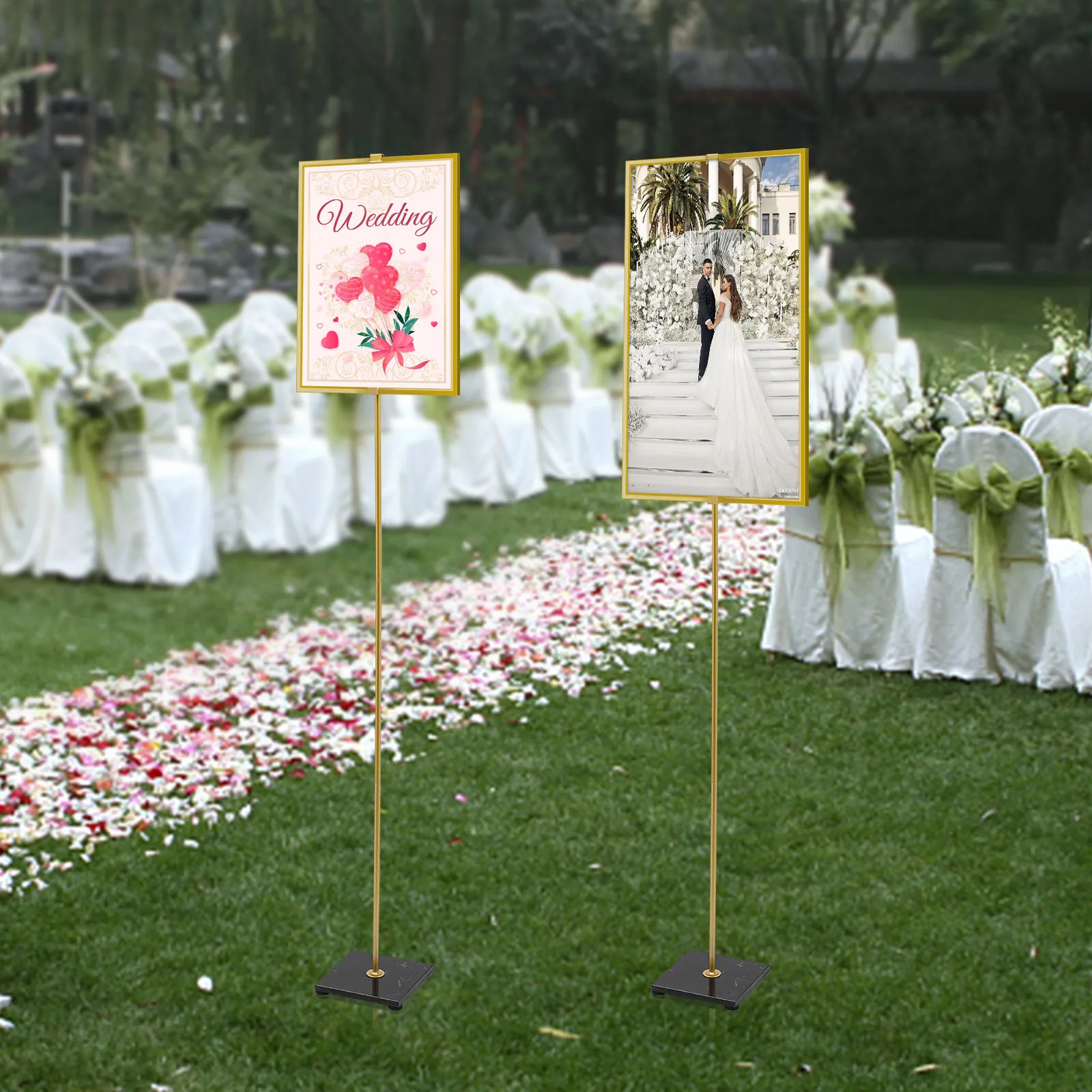 1.6M Easel Stand for Wedding Sign Poster, Gold Stand, Steel and Marble, for  Weddings, Celebrations, Parties - AliExpress