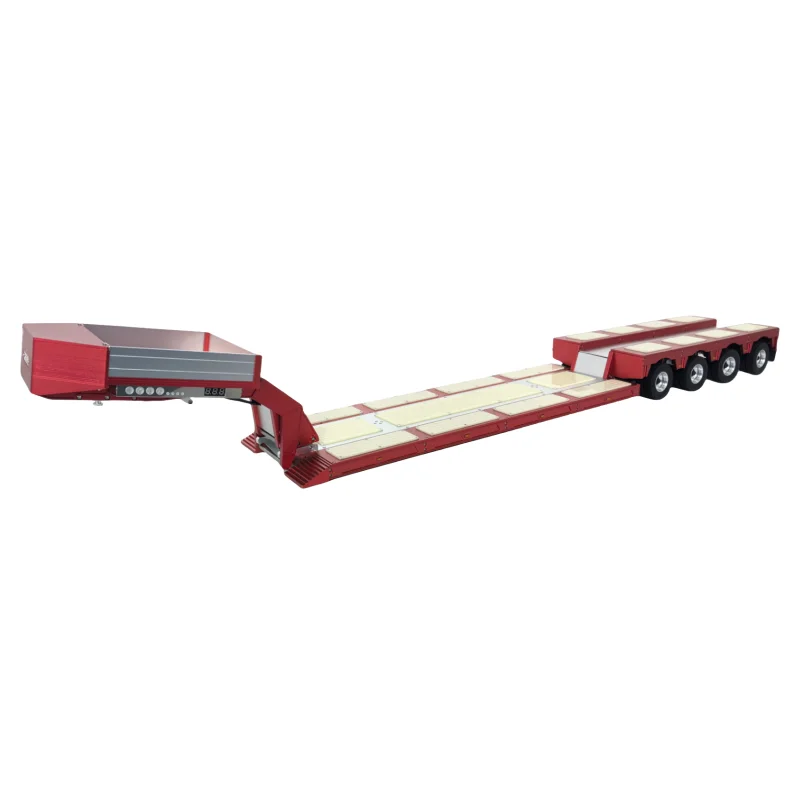 RC Heavy Loader Metal 4-axis 1/14 Trailer For 1/14 TAMIYA RC Tractor Truck Hydraulic Lift Detachable Gooseneck Drag Plate Parts 3