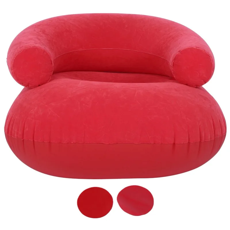 

Inflatable Flocking Sofa Chair with Armrest for Living Room Bedroom Outdoor Furniture Supplies Bean Bag Sofas