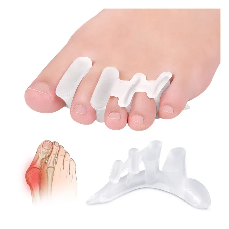 2 Pz = 1 Paio Piede Alluce Valgo Gel Soletta Silicone Toe Separator Correzione Sovrapposizione Strumenti Pedicure Ortopedici Professionale