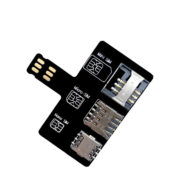 Adaptador de ranura para tarjeta SIM 4 en 1, cambiador de tarjeta rápida,  soporte de lector