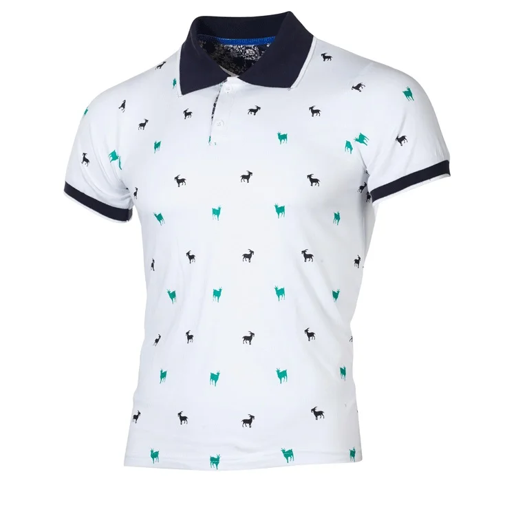 

Summer Men's Lapel T-Shirt Fashion Print European Large Size T-Shirt Short Sleeve T-Shirt Men New POLO Size: S--XXXL