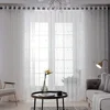 Chinese Modern Simple Ruyi Embroidered Gauze Curtain Curtains for Living Dining Room Bedroom Breathable,Translucent Nordic Style 1