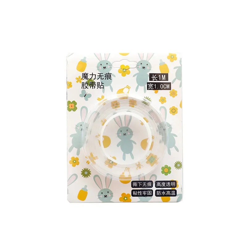 양면 테이프 강력한 재사용 가능한 접착제 투명 이동식 벽 테이프 가정용 방수 장착 스트립