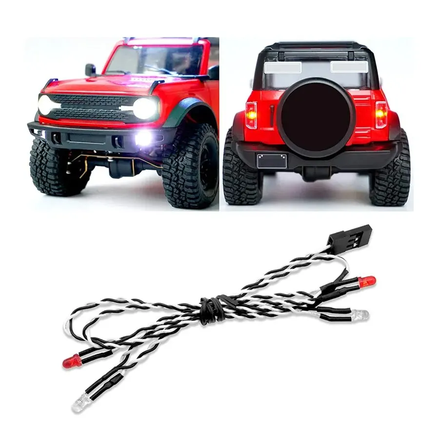 Rc Led Fari Fanali Posteriori Kit Anteriore Posteriore Rc Light Per Trx4M 1/18 Rc Crawler Car Upgrade Parts (Bianco E Rosso)