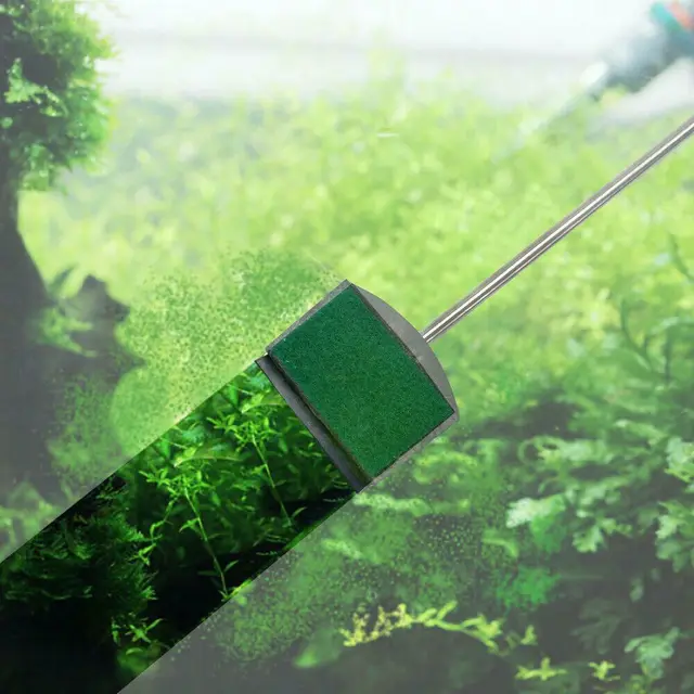 Double-sided Glass Long Handle Fish Tank Clean Cleaning Tool Kit Sponge Brush Aquarium Cleaner 2