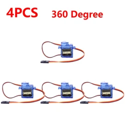 5 - Pack Micro Digital Servo Motors - Versatile 180/360° Rotational for RC Helicopters and Toy Airplanes (360 Degree 4pcs)