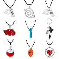 Collier Konoha Anime chaud Akatsuki pendentif nuage rouge Uzumaki accessoires Anime porte-clés Cosplay Akatsuki Itachi bijoux de dessin animé 1