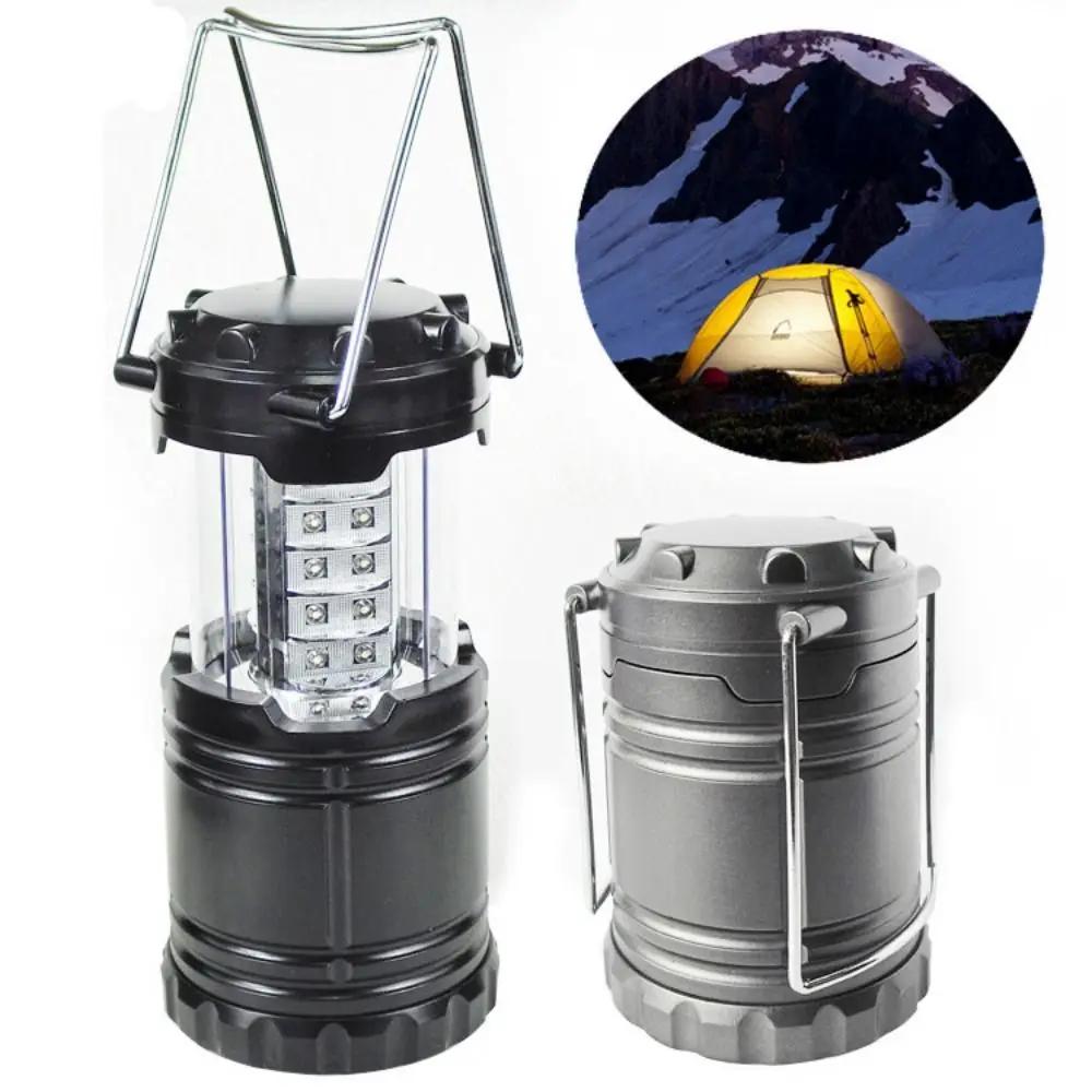 

Waterproof 30LED Tent Lamp Gray/Black Collapsible Flashlight Lamp Telescopic Plastic Emergency Survival Lights Outdoor