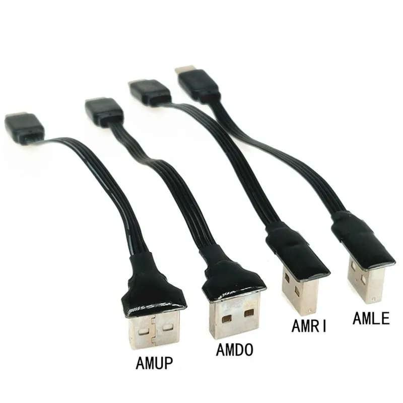 Usb 2.0 Male Up & Down Left & Right Angled 90 Degree To Type-c Male ...