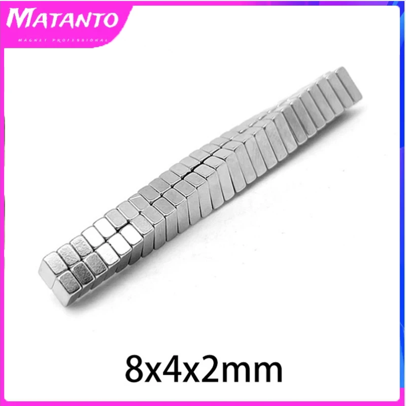 20/50/100/200 шт., неодимовые магниты 8x4x2 мм