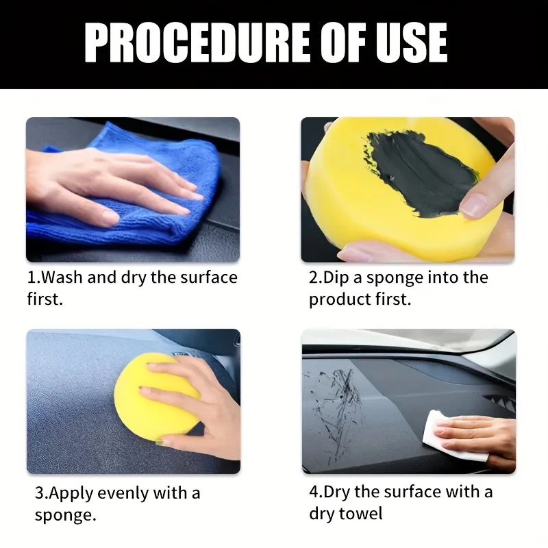 Car Interior Polish Wax - Restores Shine & Scratch Repair with HydroShield Anti-Fade Tech for Leather Dashboard Plastic 5