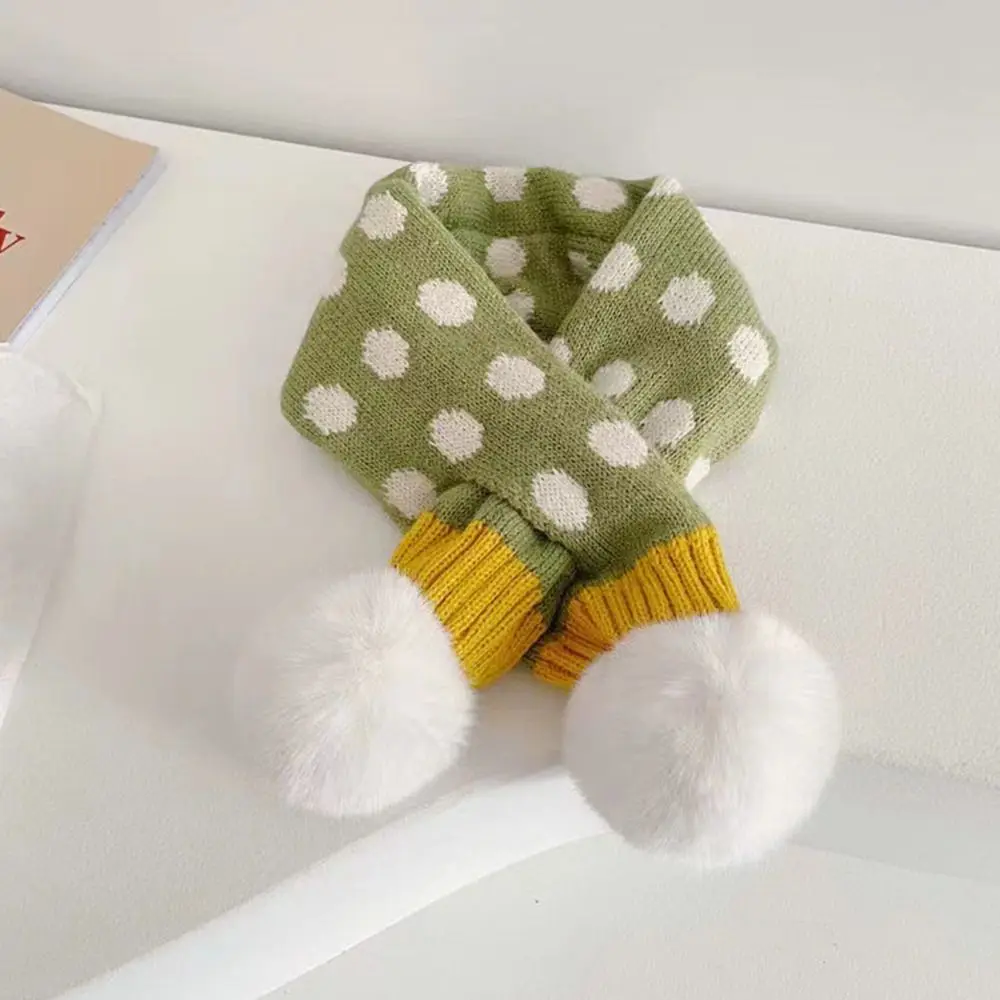 Children Thickening Thermal Neck Warmer Windproof Snap Fastener Winter Knitting Scarf Boys Girls Autumn Winter