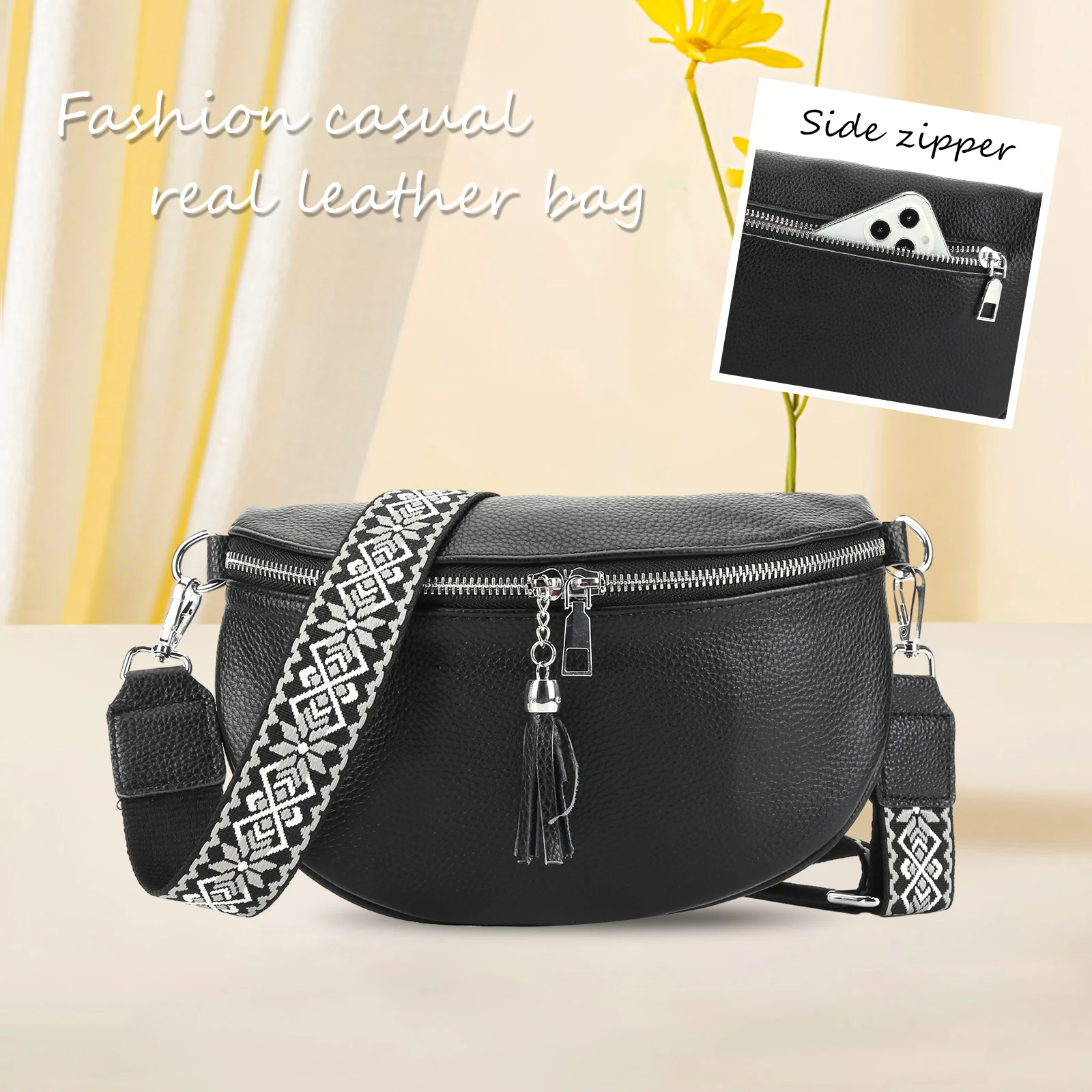 Borsa A Tracolla Donna In Pelle PU – Piccola, Con Tracolla Regolabile, Tasche Multiple E Foro Per Auricolari, Per Viaggi E Lavoro Quotidiano - 3