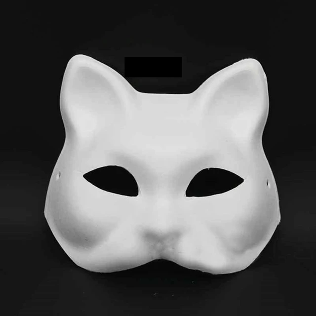 5PCS carnival masks blank cat mask for craft halloween mask prop