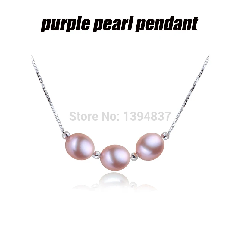 Real Natural Freshwater Pearl Necklace Women,Wedding Cute 925 Silver Pendant Necklace Daught Birhtday Gift 4