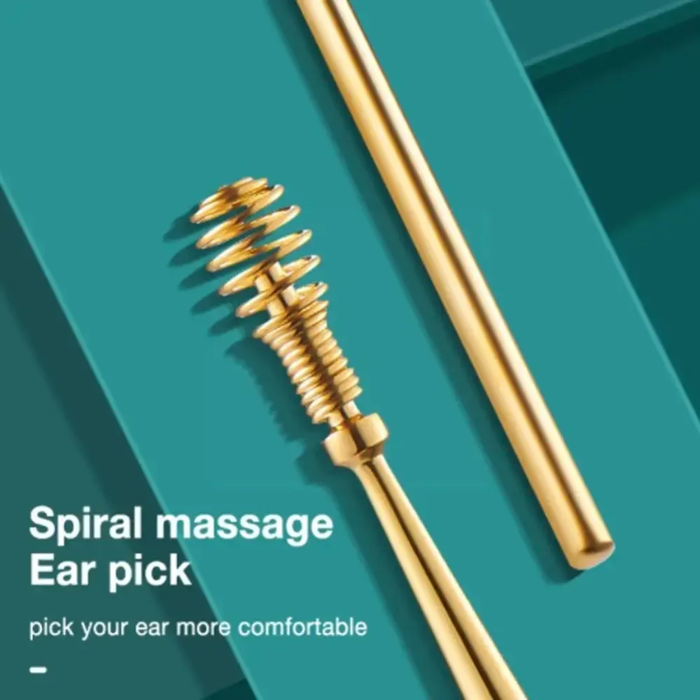 Ear Wax Cleaner 360&deg; Spiral Massage Ear Pick Canal Cleaner Stainless Steel Flexible Design