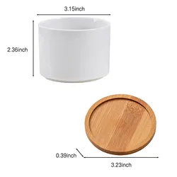 Chic White Ceramic Mini Flowerpot - 1pc (With support)