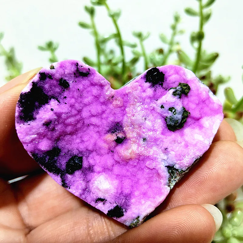Natural Stone Cobaltocalcite Pink Heart Crystal Raw Rock Mineral Feng Shui Crystal Ornaments Chakras Reiki Healing Stones 5