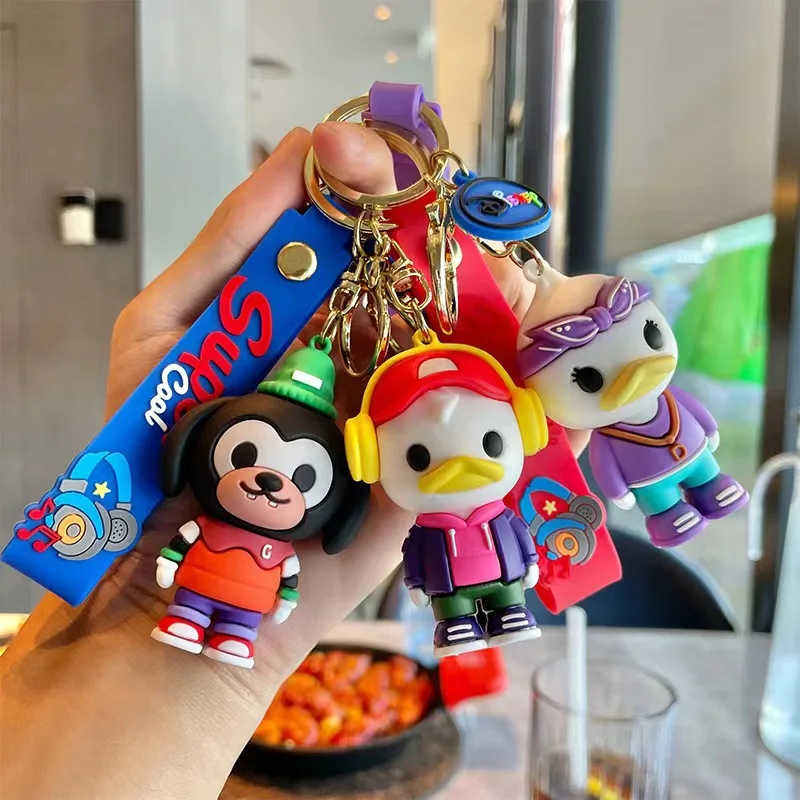 6Cm Mickey Family Action Figure Dolls Mickey Minnie Donald Goofy Pluto Portachiavi Pendenti Action Figure Toys Regalo Per Ragazze